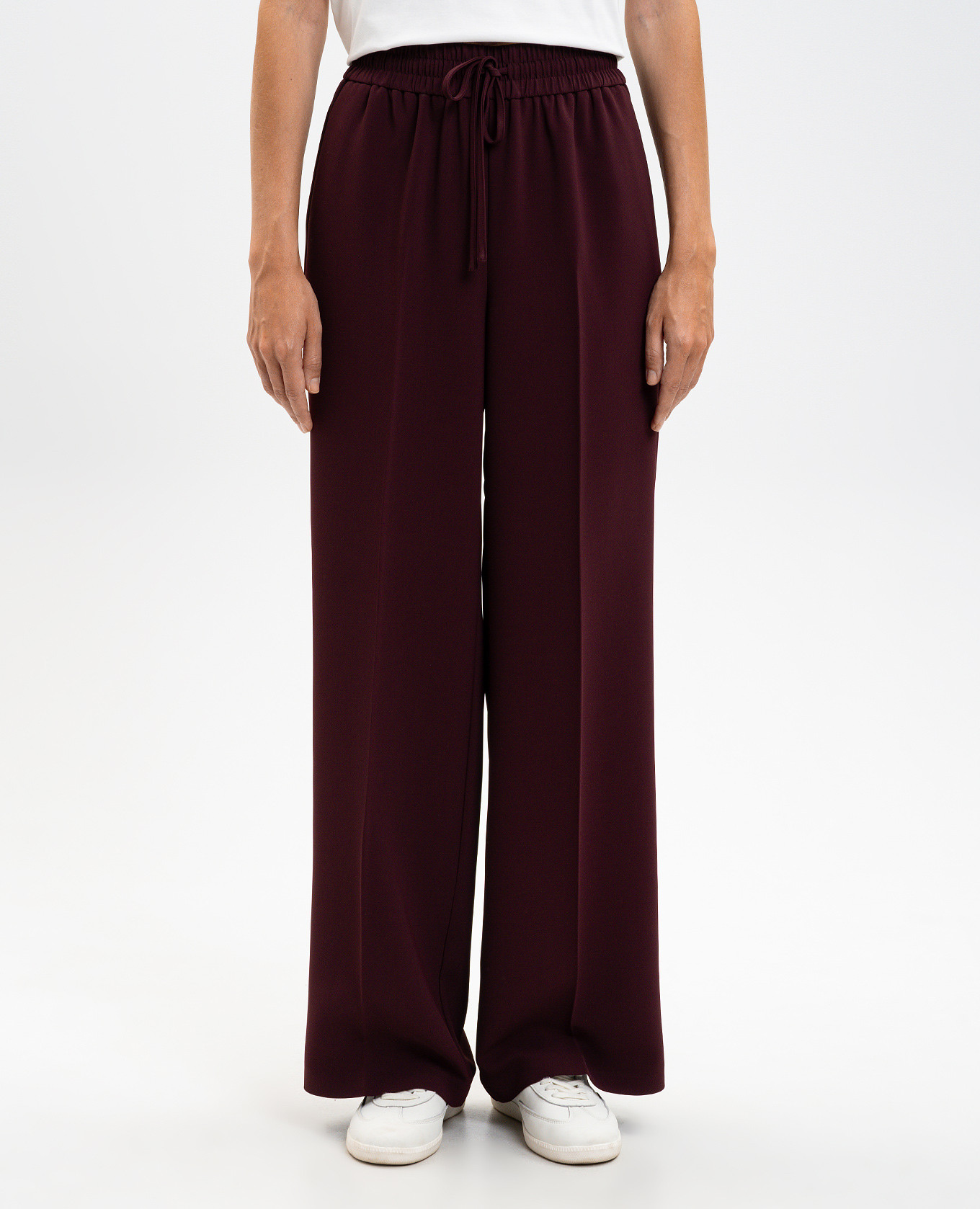 Burgundy pants with logo Twinset 3