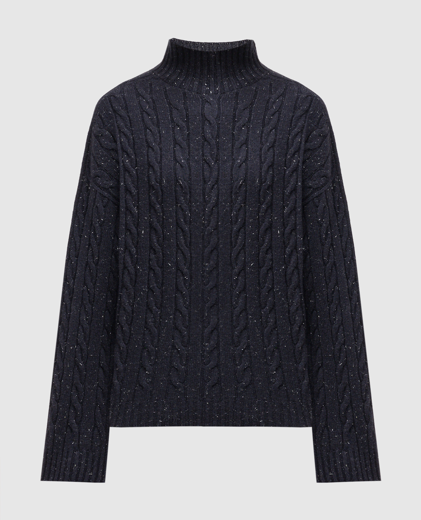 

Blue sweater with wool, silk and cashmere in a textured pattern with lurex Peserico, Синий