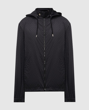 Alexander McQueen Black windbreaker with Skull pattern 838592QRACA