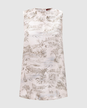 Max Mara ERESIA beige printed silk top ERESIA