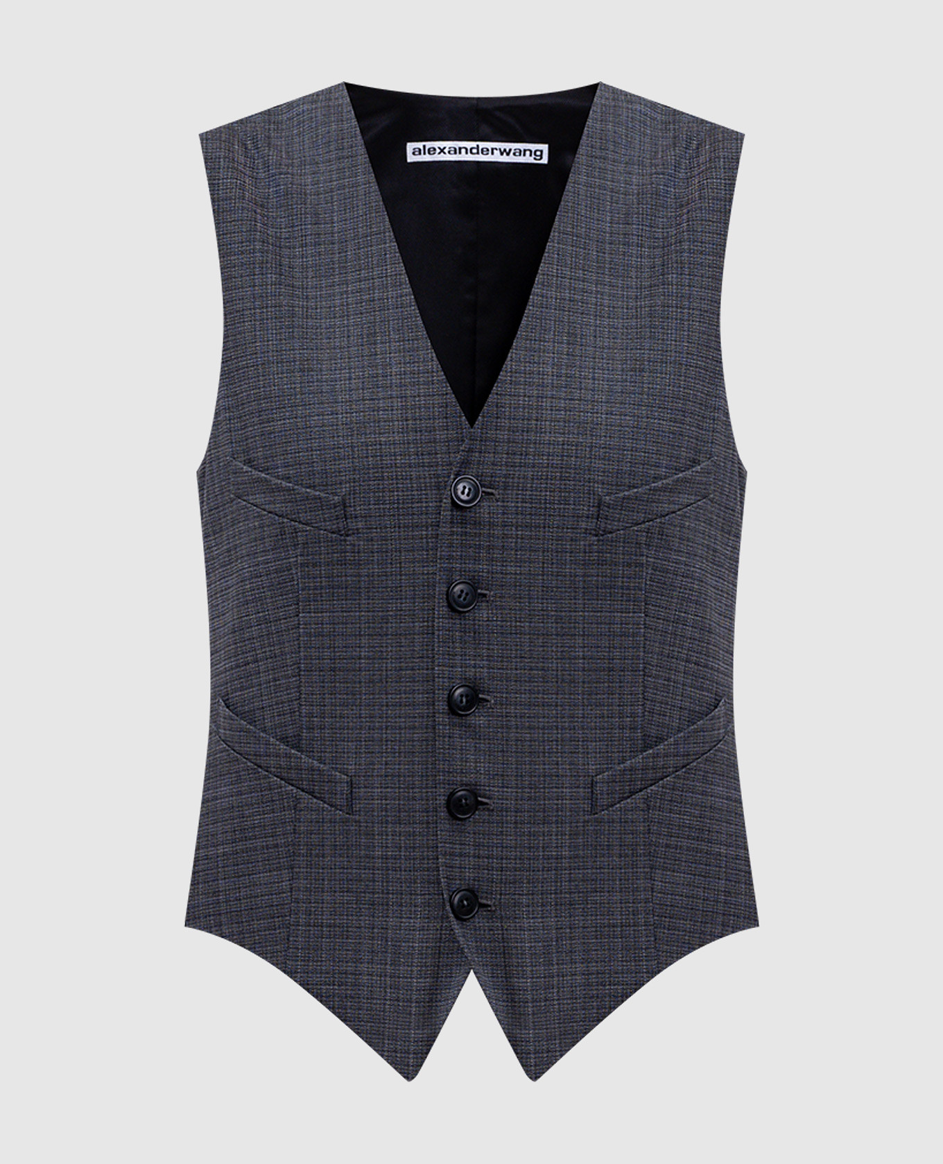 Gray checked wool vest Alexander Wang