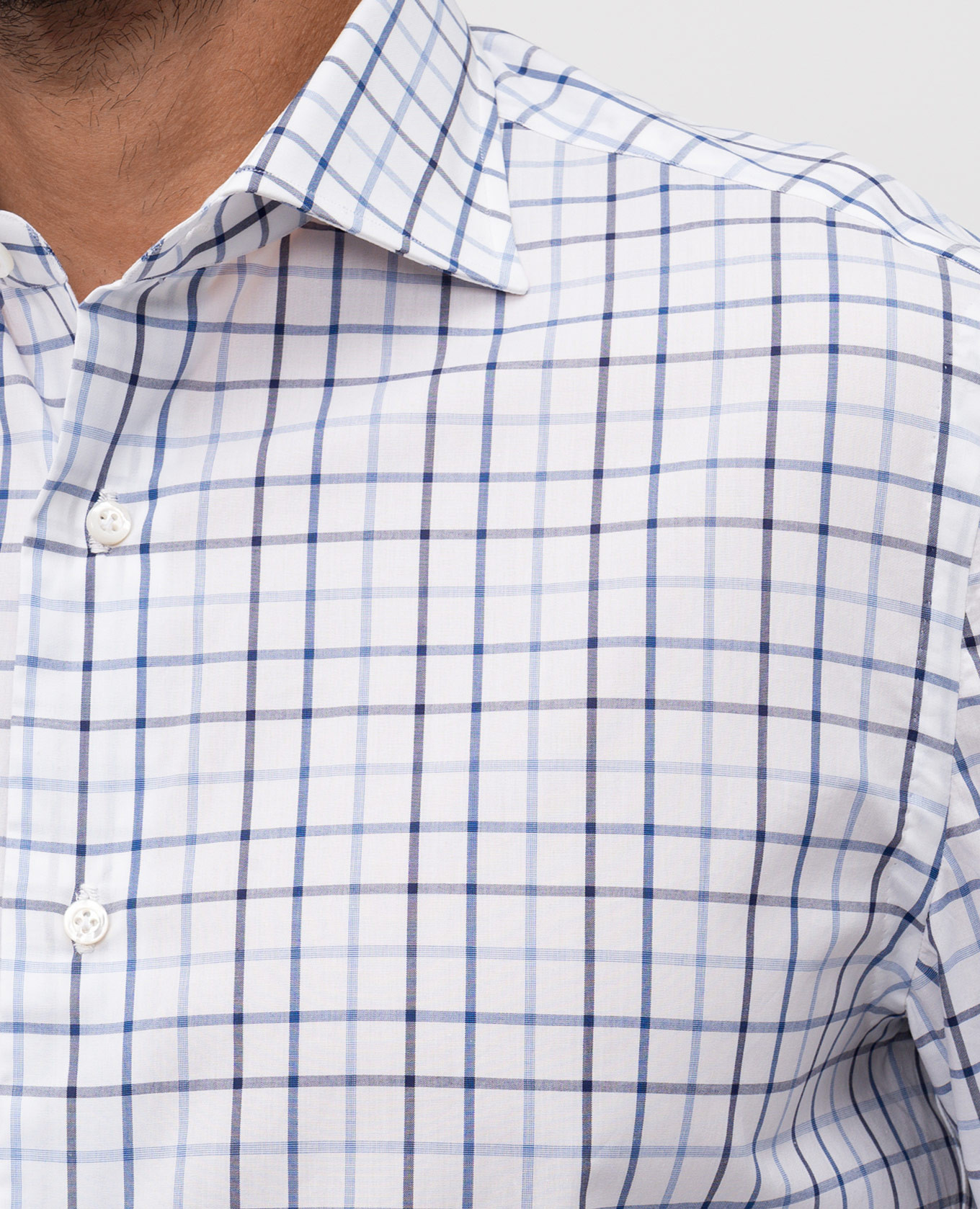 

White checkered shirt with emblem ISAIA