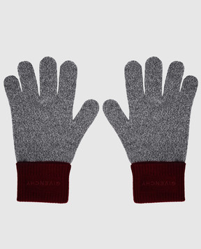 Givenchy Grey cashmere gloves with logo 710009334001