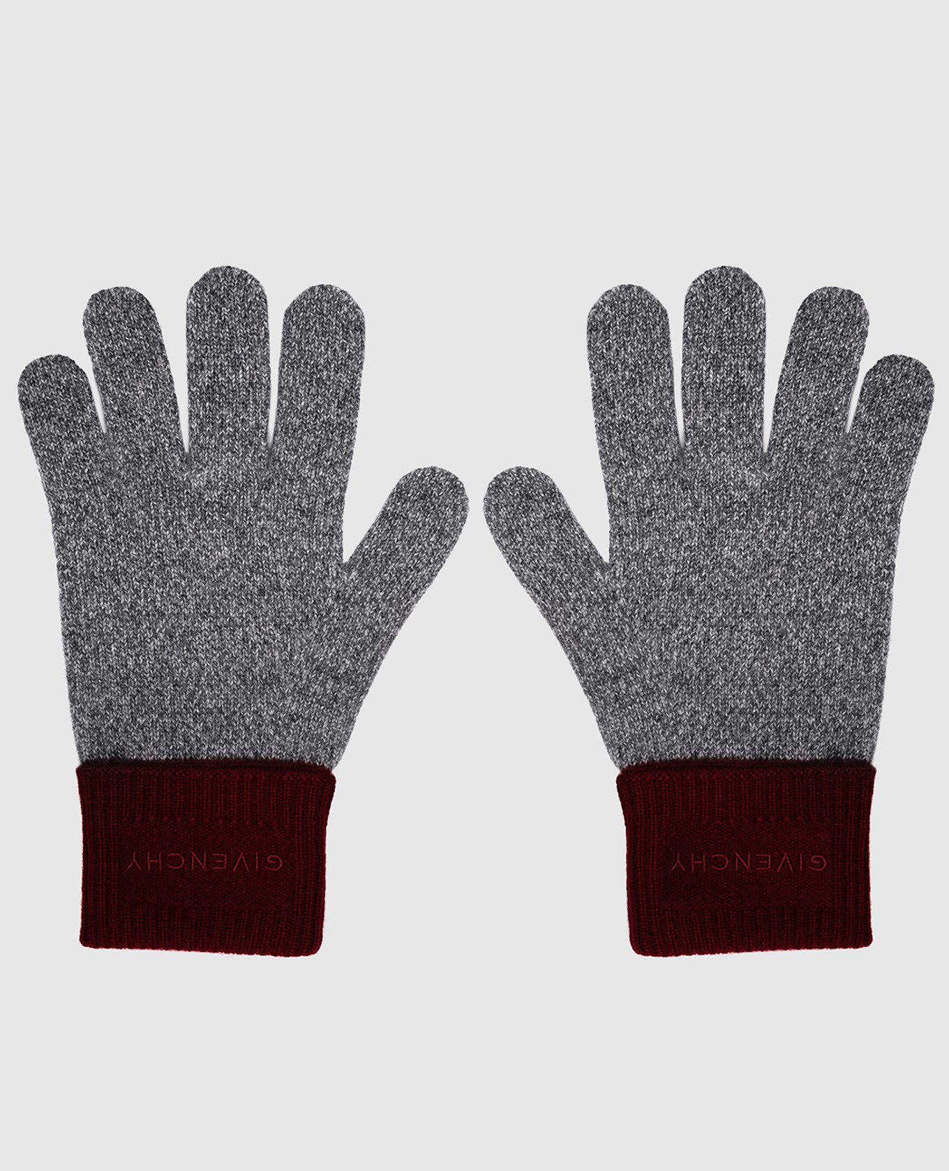 

Grey cashmere gloves with logo Givenchy
