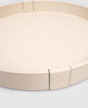 Brunello Cucinelli Beige leather tray with logo MLZSECVA35