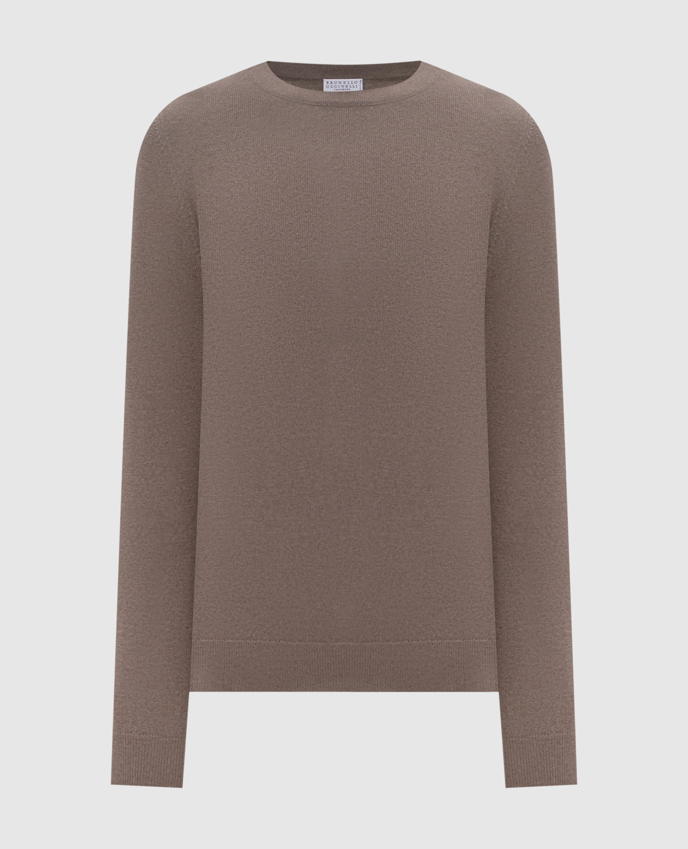 Brown cashmere jumper with monil chain