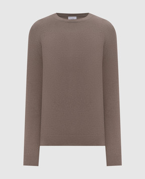 Brunello Cucinelli Brown cashmere jumper with monil chain M12144400