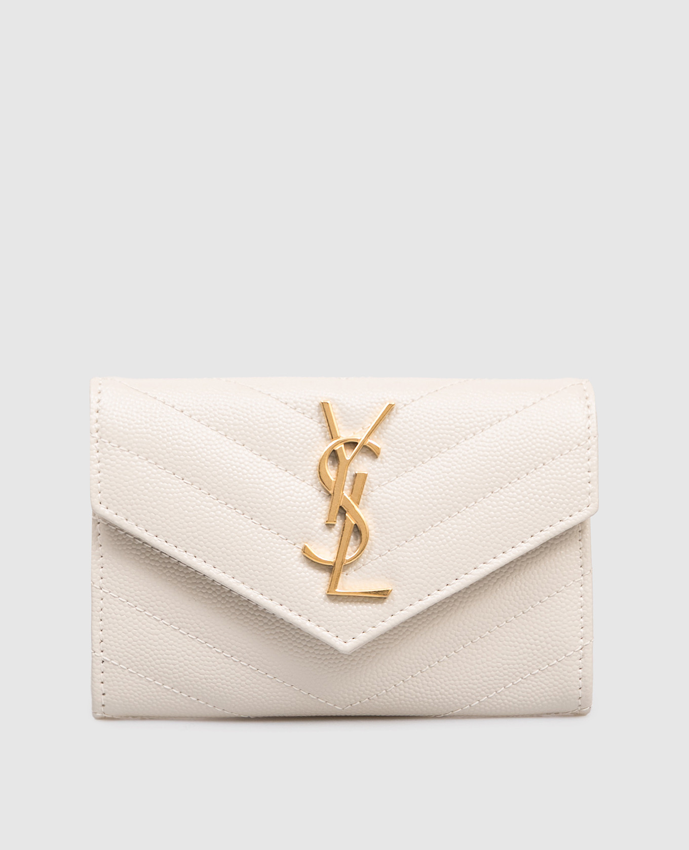 

Beige leather wallet with logo Saint Laurent