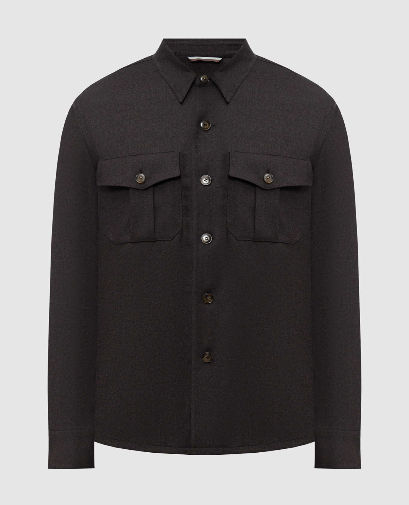 Brown wool shirt Canali