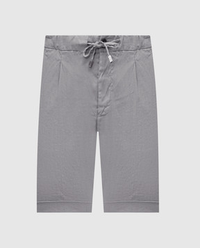 Enrico Mandelli Gray linen shorts GYMSHO5654