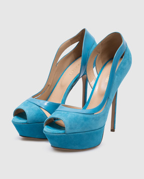 Sergio Rossi Blue suede shoes A59360