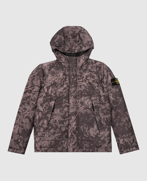 Stone Island Children's gray down jacket with removable logo patch 8116418601012