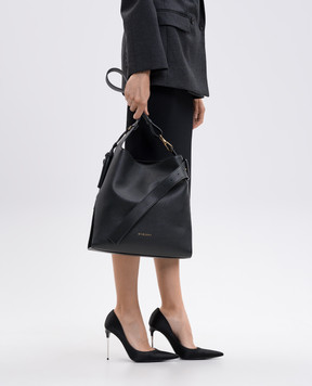 Givenchy Black Belted Leather Bag with Logo BB512ZB29Z