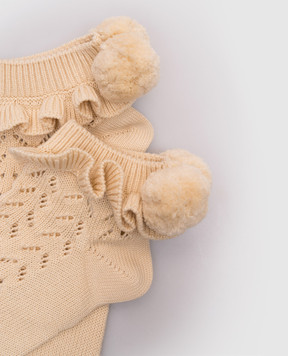 Valentino Beige socks with a pompom pattern 6B0KI03G9CB