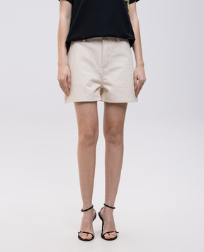 Jil Sander Beige denim shorts with logo patch J40KA0264J46545