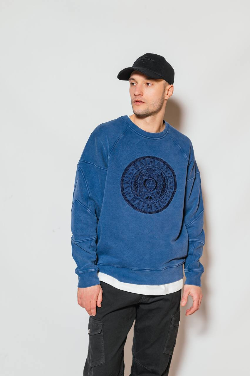 

Blue sweatshirt with Coin embroidery Balmain