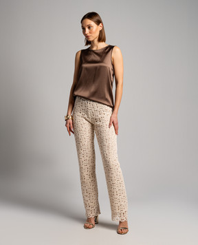 Max & Co JESSY beige pants with macrame lace JESSY