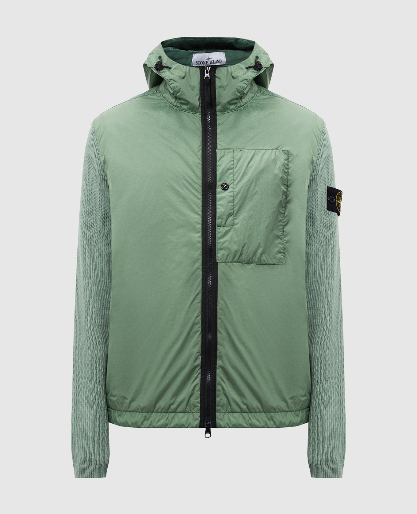 Green jacket crinkle reps r-ny z with wool stone island