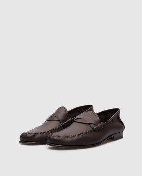 Tom Ford Brown leather loafers with logo J1528LCL477N