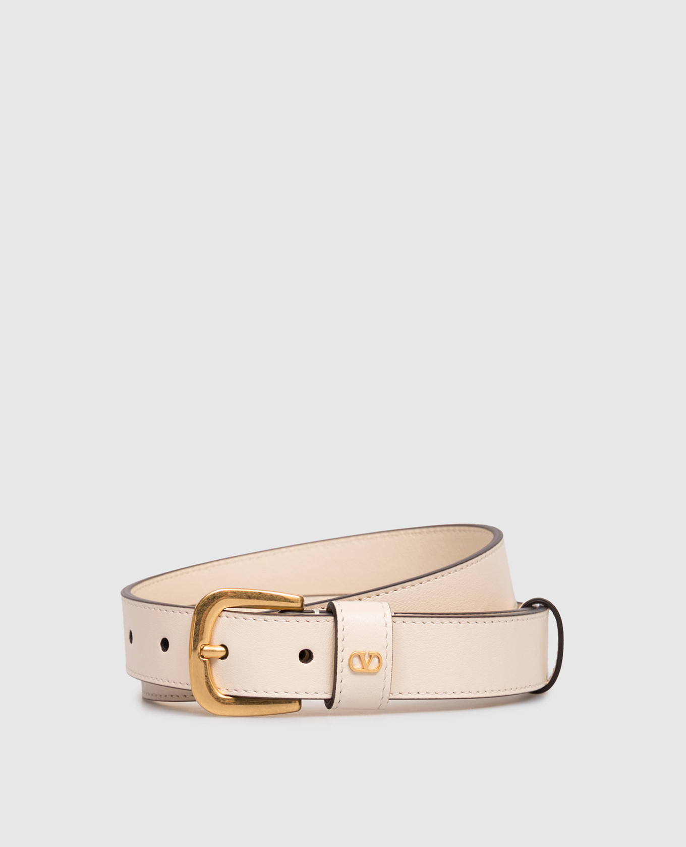 

Beige leather belt with logo Valentino
