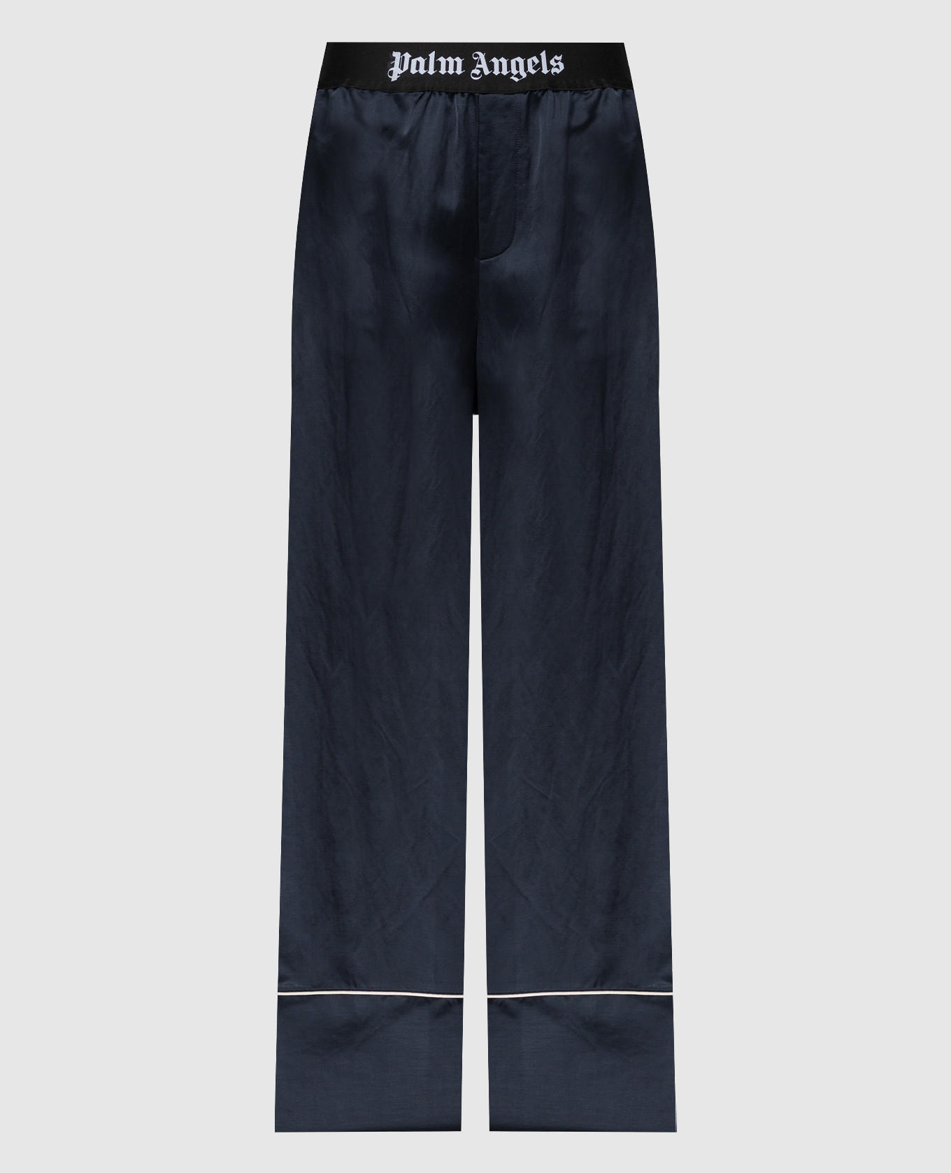Blue logo patterned linen sweatpants palm angels