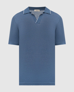 Cashmere&Whiskey Blue polo with linen and cashmere MU9742312455R