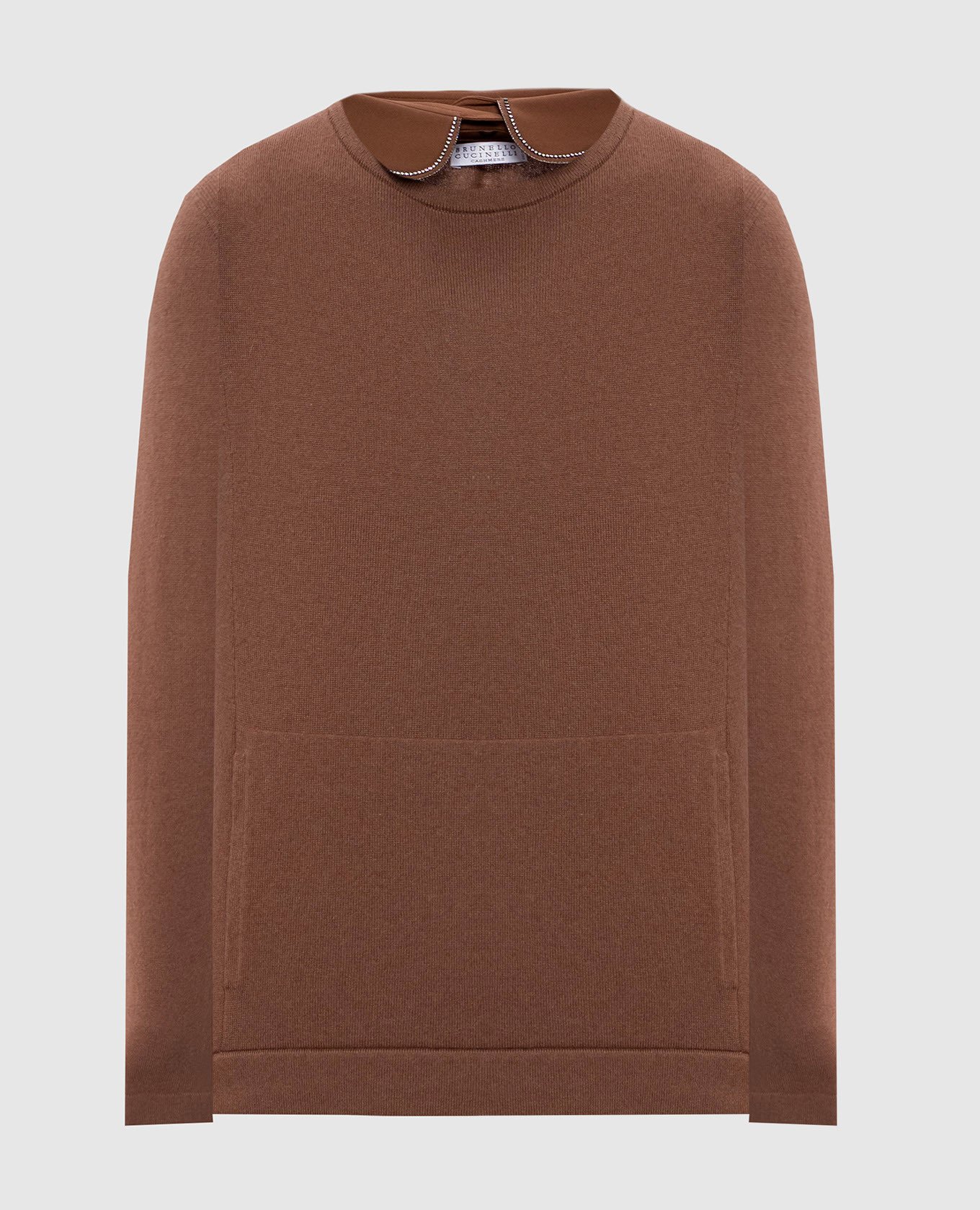 

Brown cashmere jumper with Swarovski crystals Brunello Cucinelli