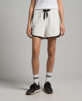 Brunello Cucinelli White shorts with monil chain MN05NEO489