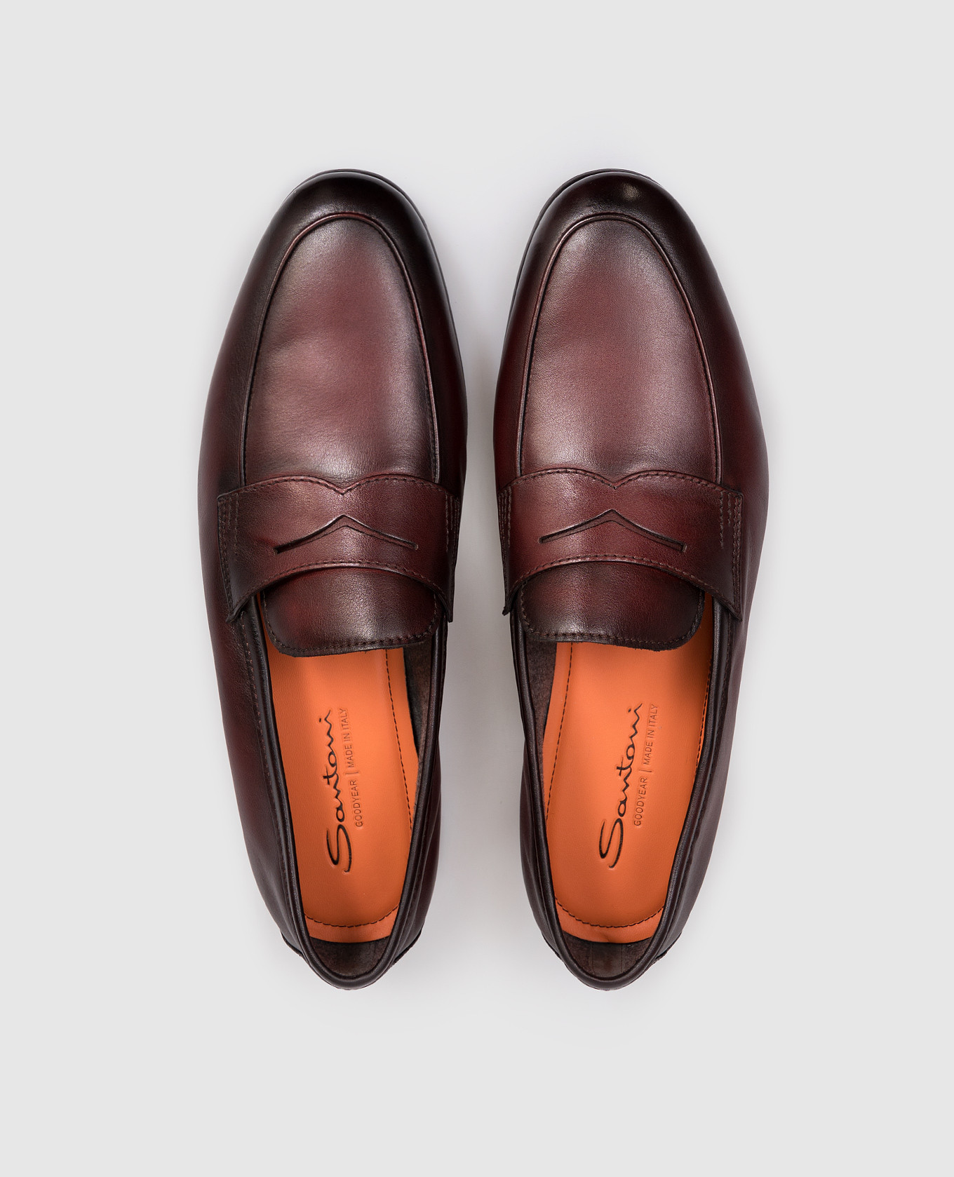 

Brown leather loafers Santoni