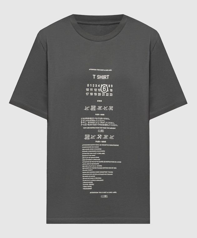 アウトレット特価【Maison Margiela】MM6 T SHIRT S52GC0321 Maison Margiela MM6 - Gray t-shirt with Care Label print