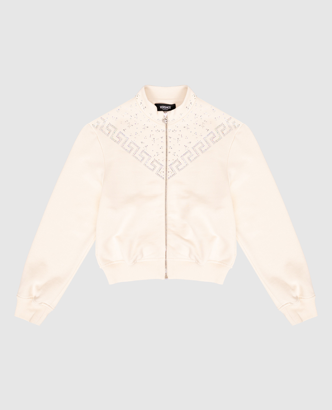 Children's beige sports jacket with crystals Versace