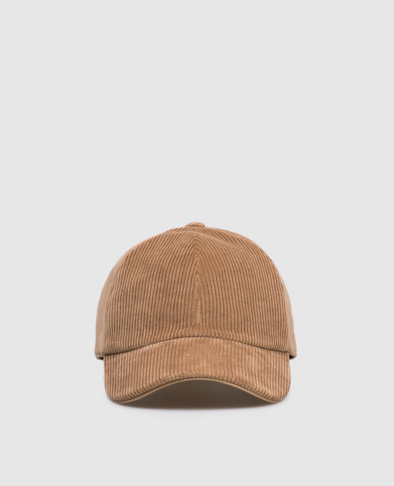 

Brown corduroy cap with logo Peserico