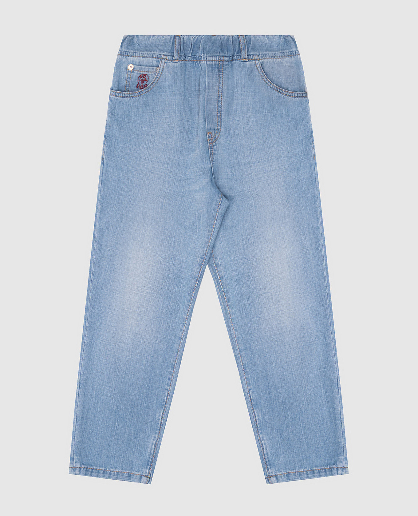 

Kids' blue jeans with logo emblem Brunello Cucinelli, Light blue