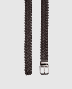 Dolce&Gabbana Brown leather braided belt BC4337AD503