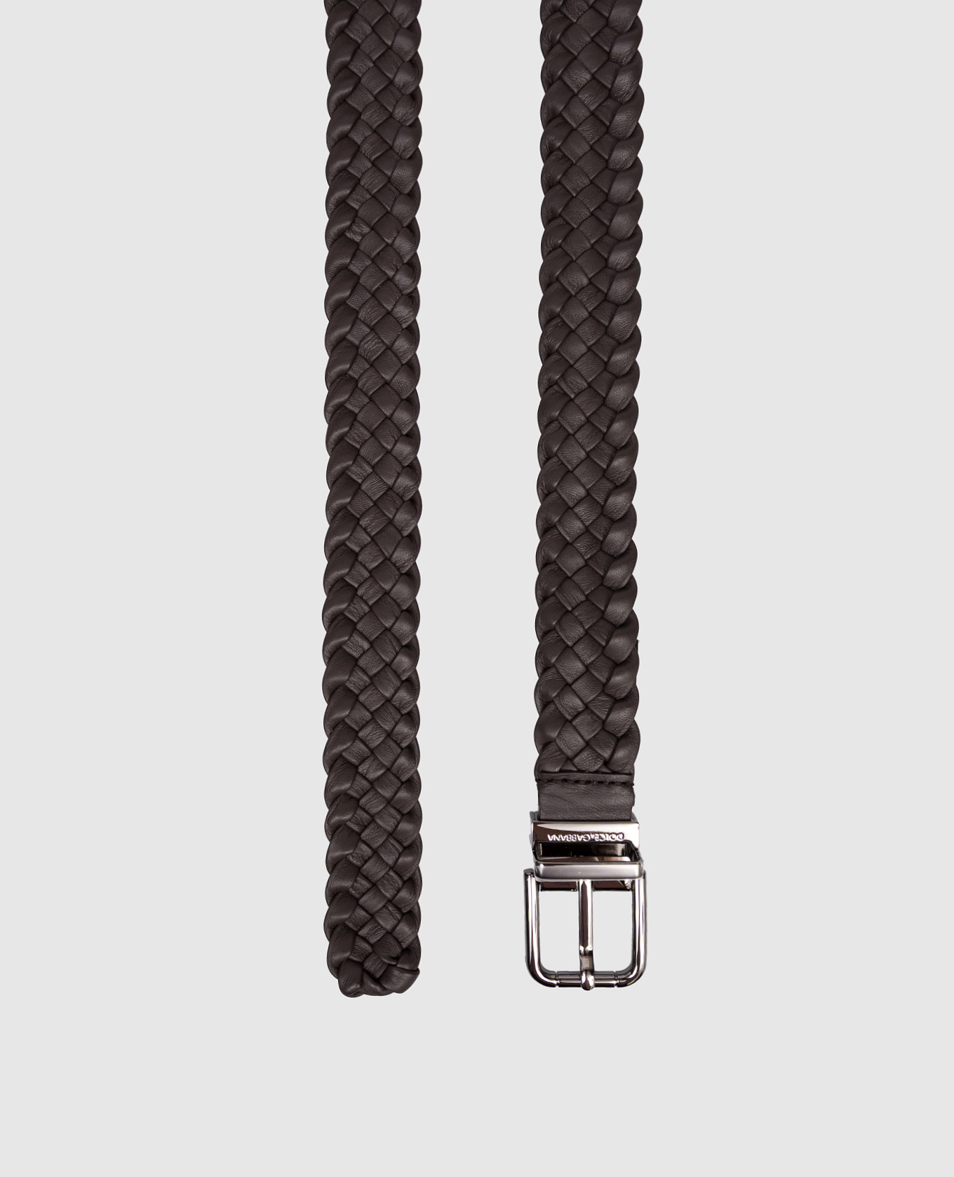 Brown leather braided belt Dolce&Gabbana 3