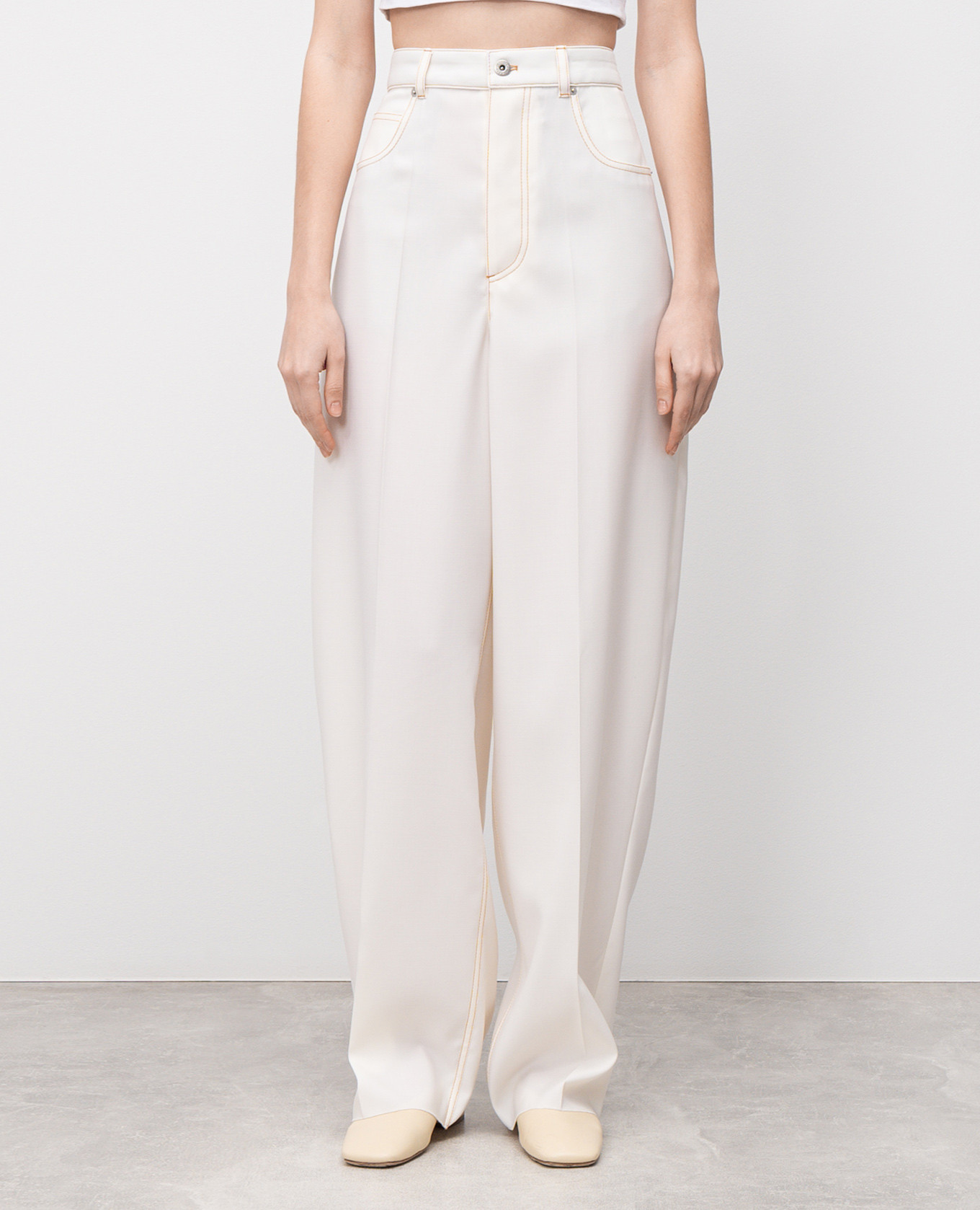 

Beige wool pants Bottega Veneta