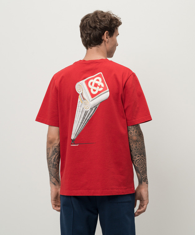 Casablanca - Leaning column red t-shirt with logo print