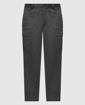 Dolce&Gabbana Grey cargo pants with logo GP0Y1TFUFL3