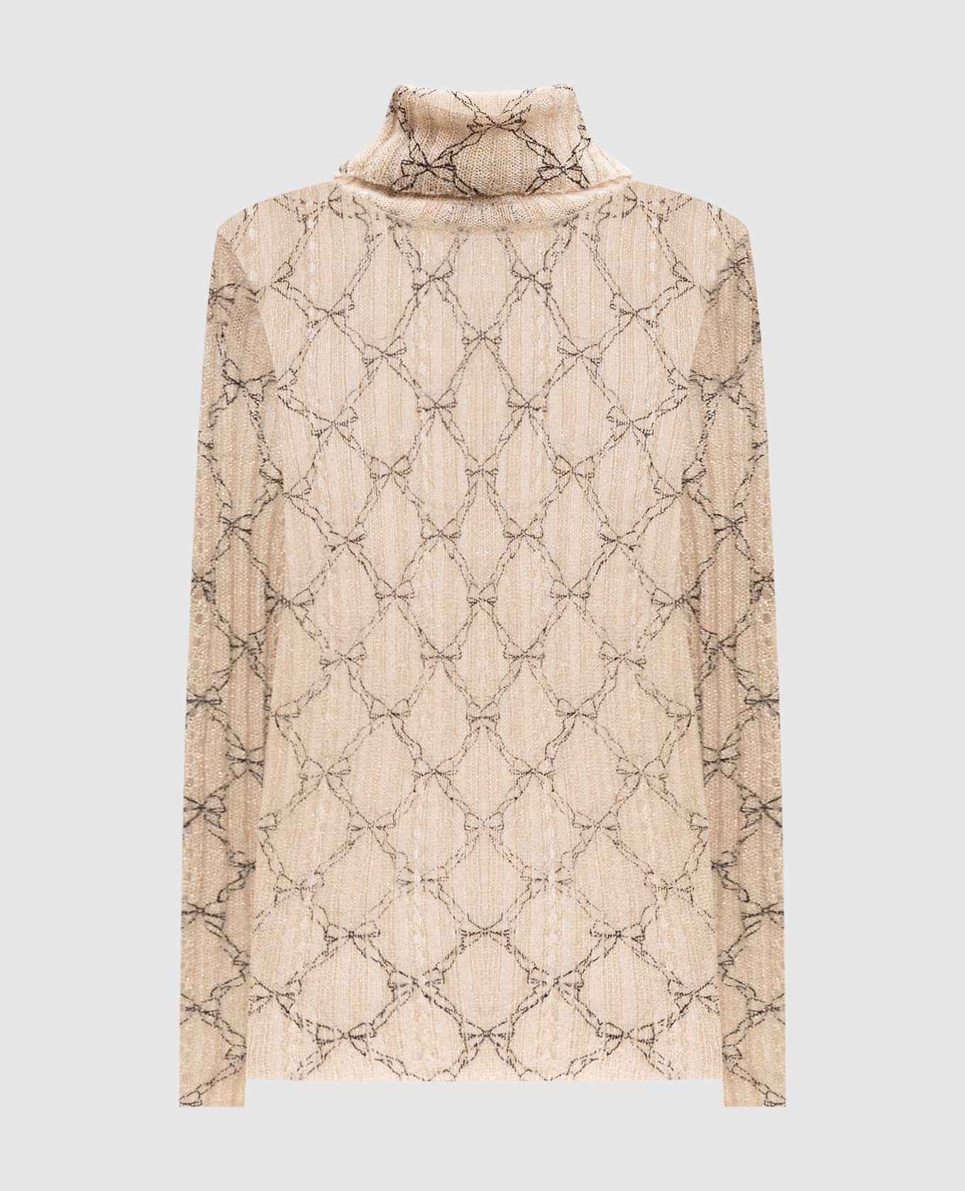 

Beige openwork sweater with wool in a pattern with lurex Twinset