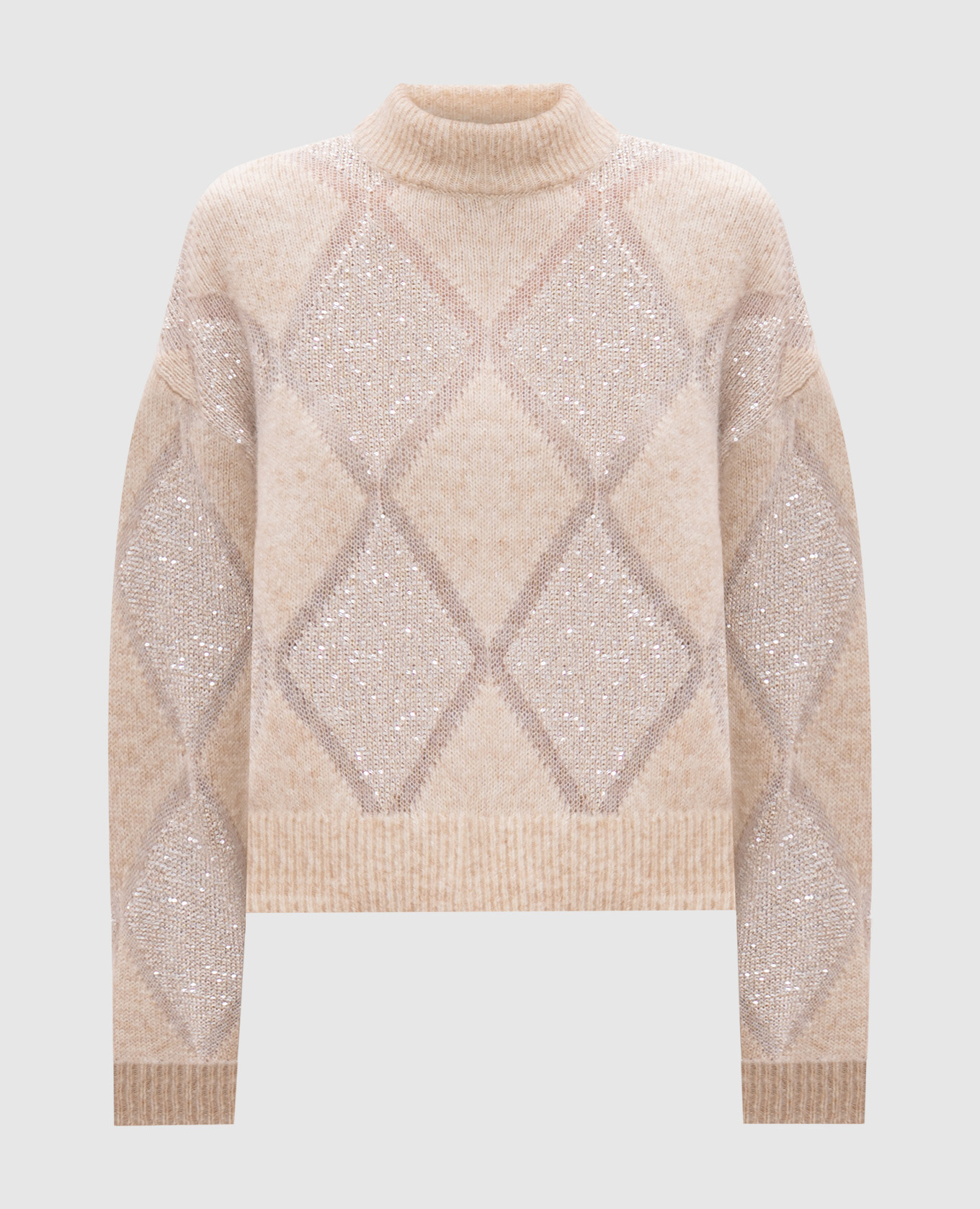 

Beige wool sweater with sequins Brunello Cucinelli