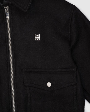 Givenchy Kids black wool, cashmere and silk jacket with logo H30583612