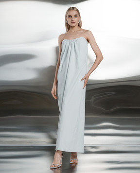 CO Blue linen bustier dress 4167BCLS