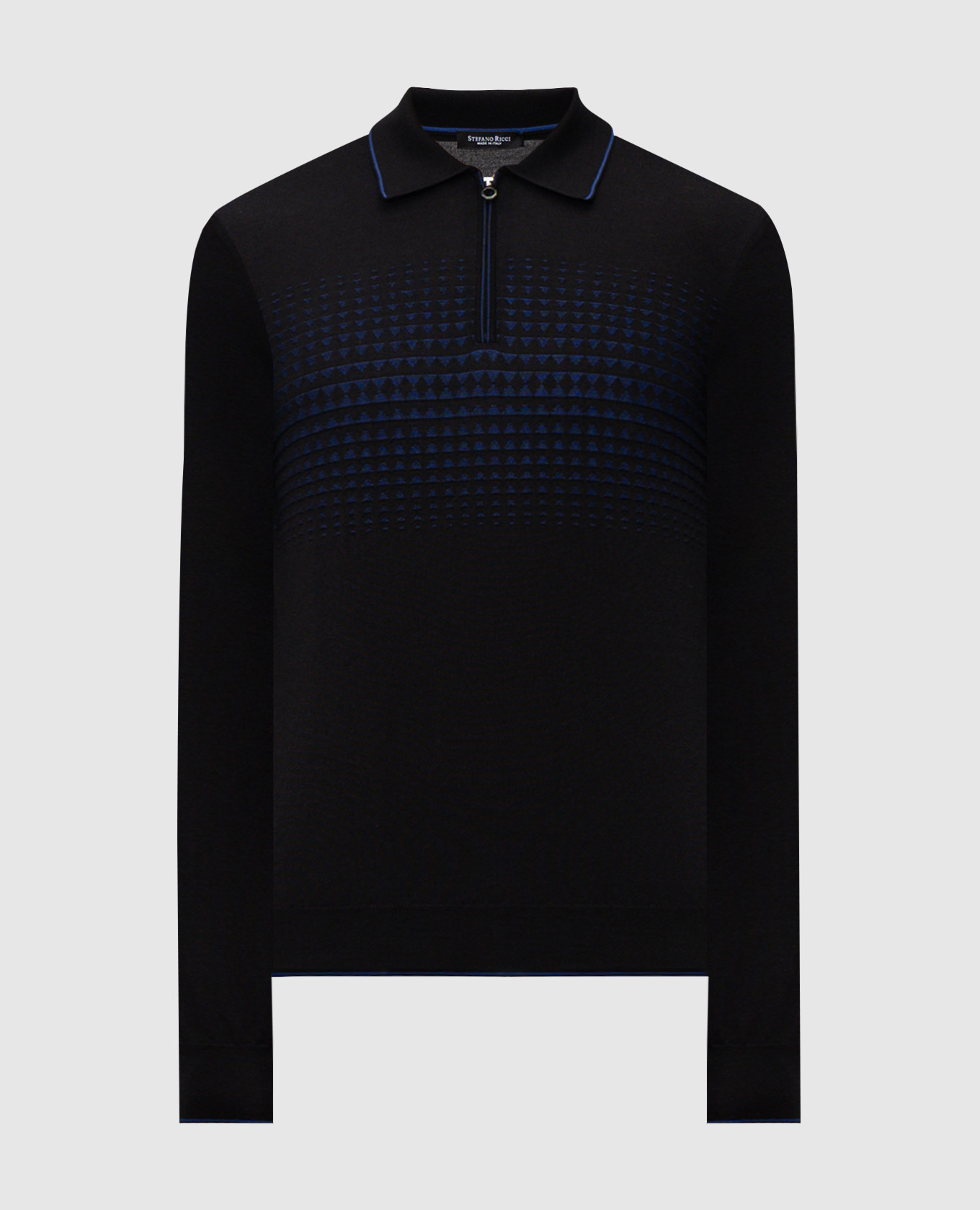 

Black wool, cashmere and silk polo with pattern Stefano Ricci