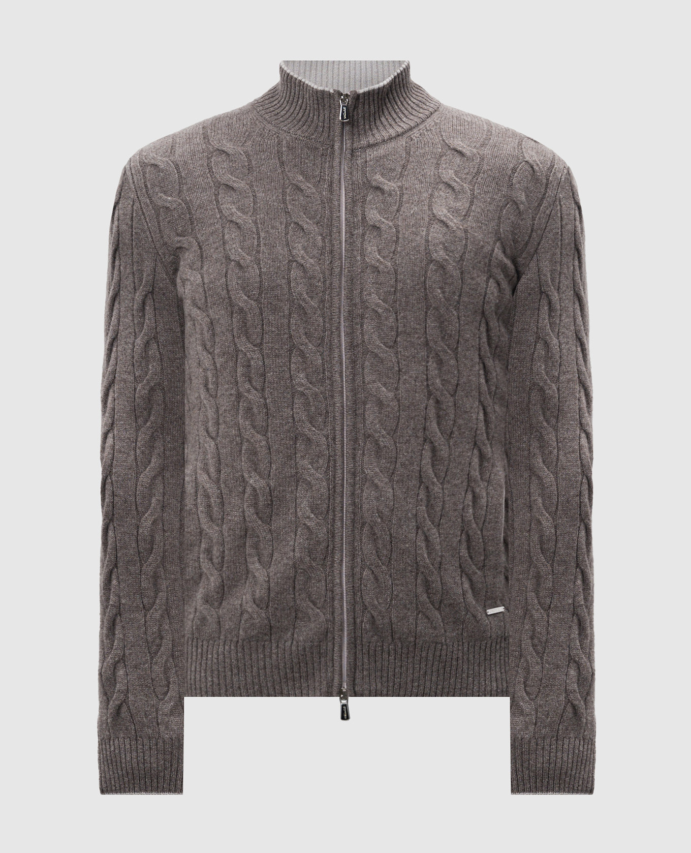 

Brown logo cashmere cardigan Enrico Mandelli