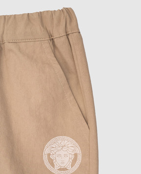 Versace Children's beige pants with emblem 10186021A14443