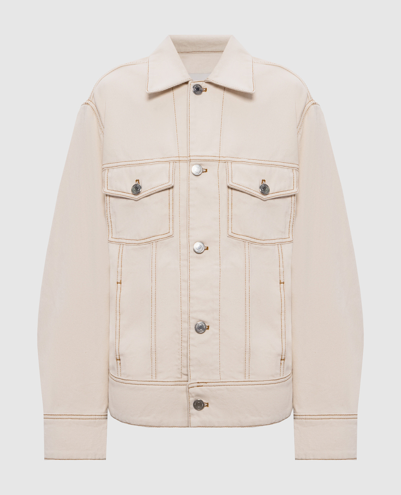 

Beige denim jacket with logo Ami Paris