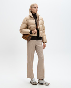 Peserico Beige down jacket with monil chain A2402506957