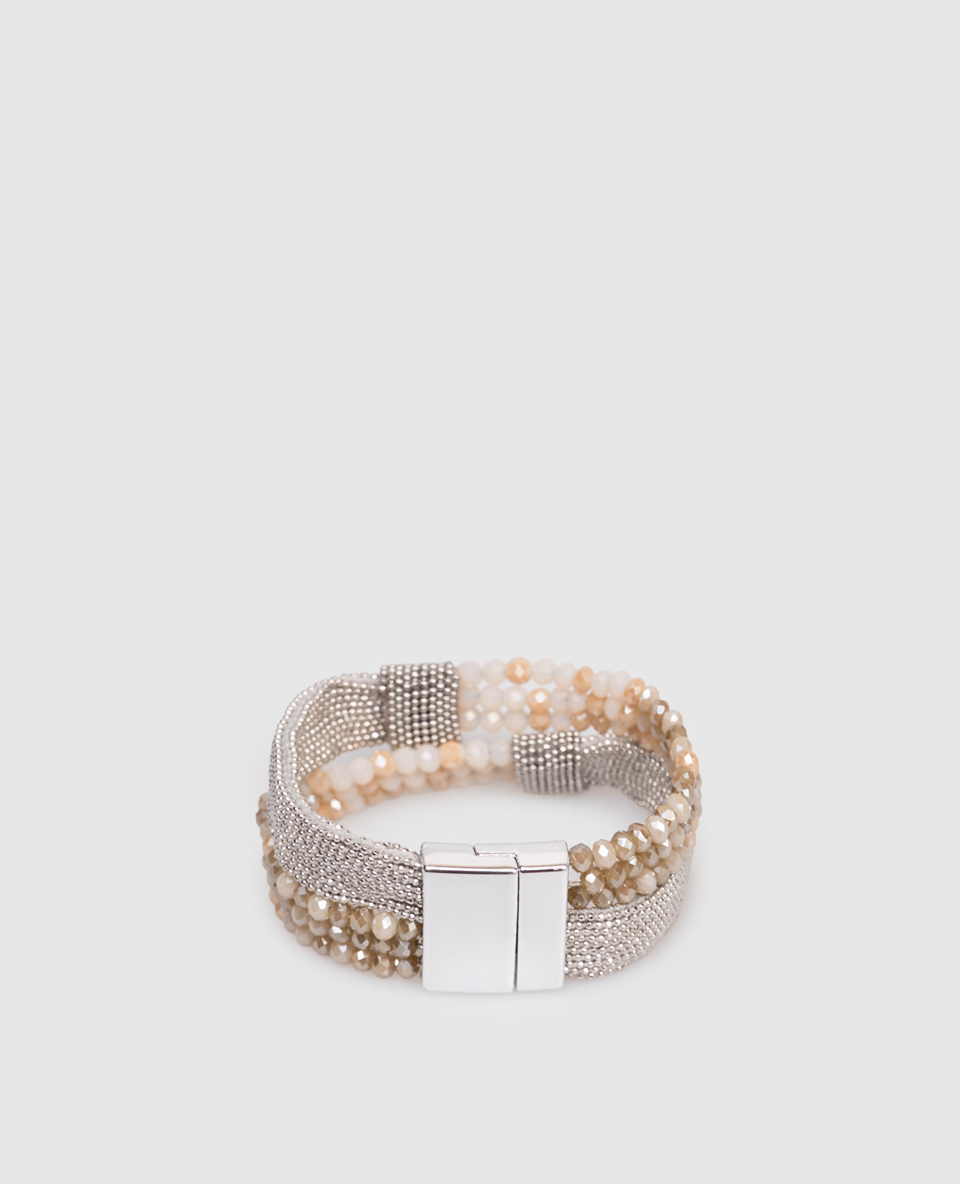 Silver bracelet with monil chain Peserico