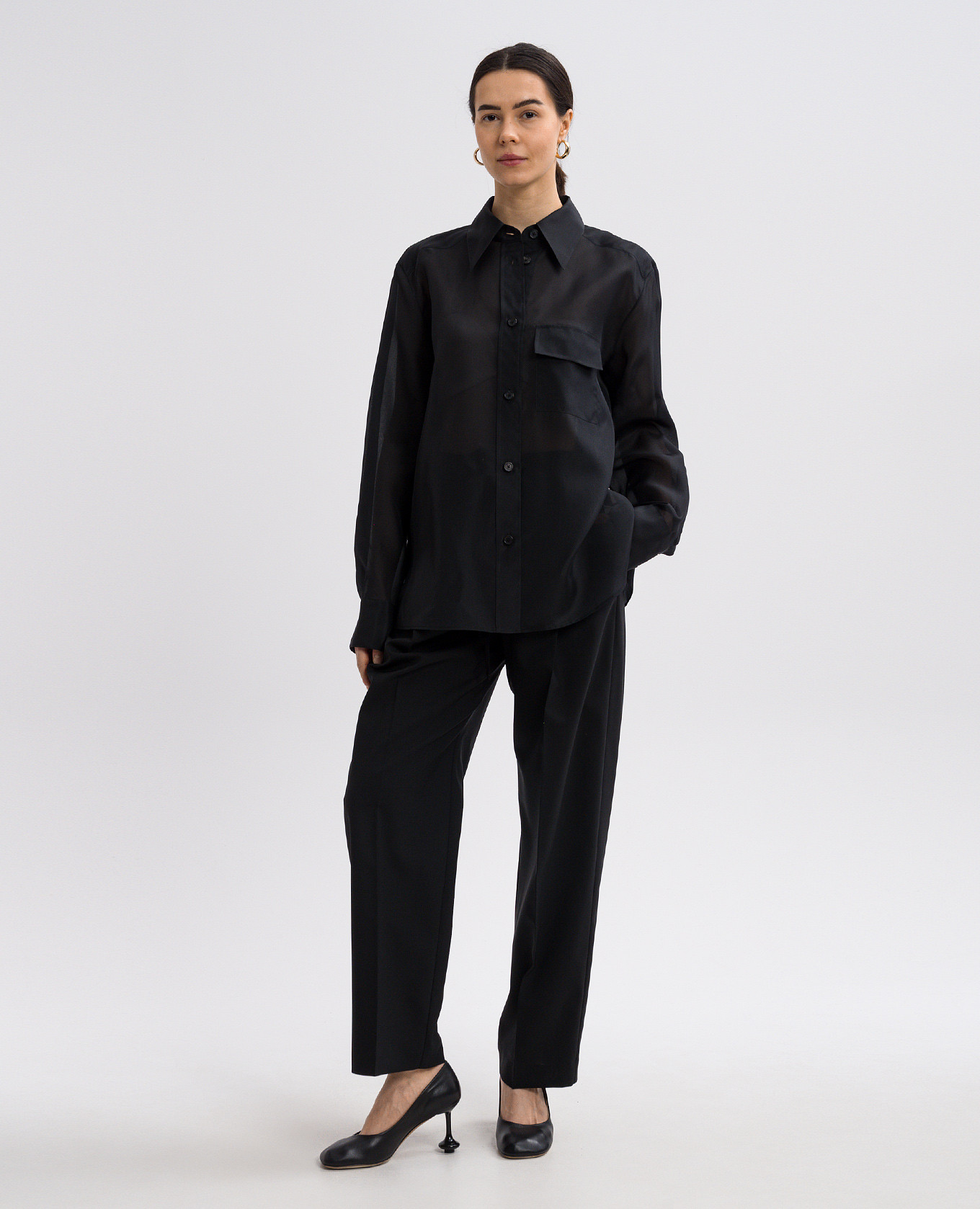 

Black Yatty silk blouse Khaite