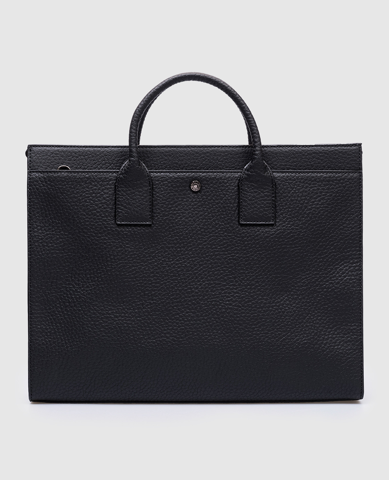 

Black leather business bag with logo Gianni Chiarini, Черный